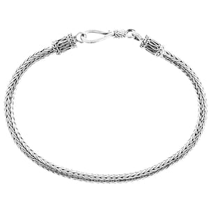 3mm Tulang Naga Handmade Bali Snake Chain 925 Sterling Silver Bracelet Anklet