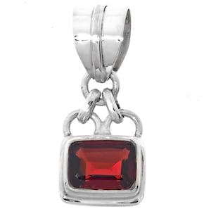 1&quot; 2.5ct Dainty Deep Red Garnet 925 Sterling Silver Pendant