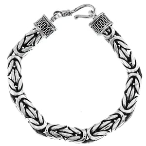 8 mm dikke Byzantijnse herenketting Bali handgemaakte 925 sterlingzilveren armband