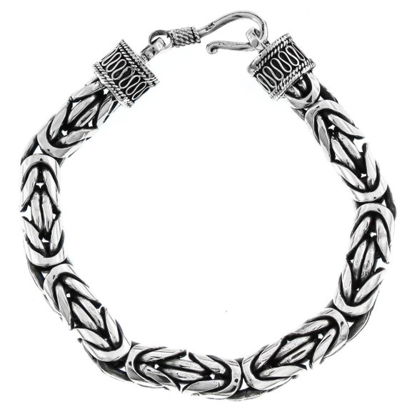 Pulsera de plata hombre identidad cadena forzada 8MM 20CM