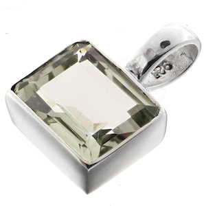 5/8&quot; Dainty 2.5ct Prasiolite Green Amethyst 925 Sterling Silver Pendant
