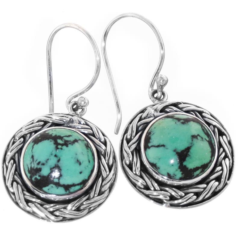 1316 Stunning Turquoise 925 Sterling Silver Earrings