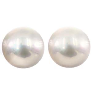 10mm Loose Matched Pair White Mabe South Sea Ocean Cultured Half Pearl