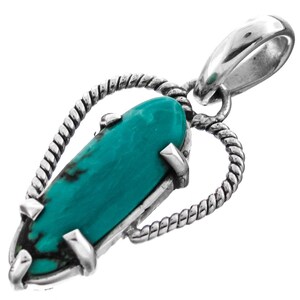 1 1/4&quot; Turquoise 925 Sterling Silver Pendant