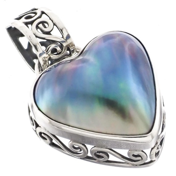 Pendentif En Argent 925 Avec Perle Mabé Et Labradorite - Bijou Neuf Avec étiquettes, Pierres Naturelles