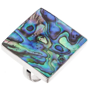 1&quot; Huge Paua Abalone Shell 925 Sterling Silver Us 6 Ring