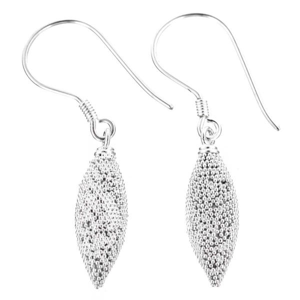 13/16" Bali Handmade 925 Sterling Silver Drop Pavee Earrings