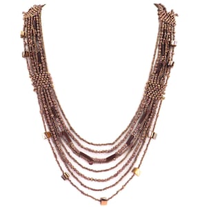 Choose Color, 32&quot; Bohemian Handmade Glass Seed Beads Layered Long Necklace