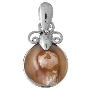 1 1/4&quot; Blister Pearl 925 Sterling Silver Pendant