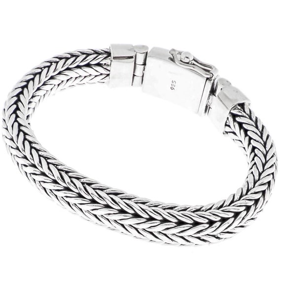 10mm Mens Braided Bali Handmade Chain 925 Sterling Silver - Etsy