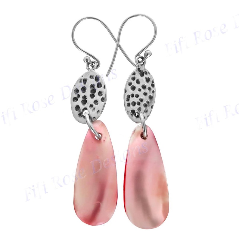 1 34 Pink Abalone Shell 925 Sterling Silver Earrings
