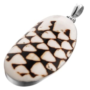 2 1/2" Cool Oval Cone Shell 925 Sterling Silver Pendant