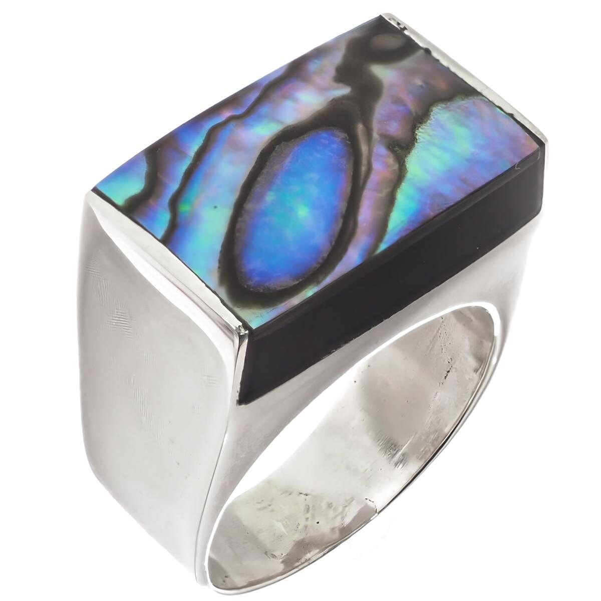 Paua shell rings sterling silver sale