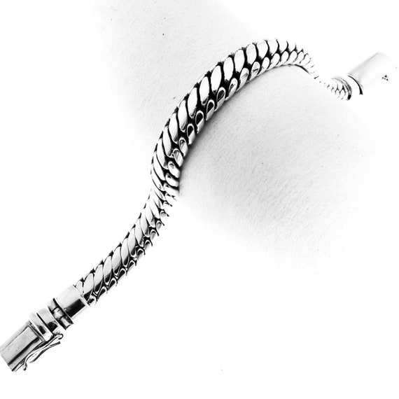 7 " 32g Intrecciato Bali Handmade Massiccio Catena Vero Argento 925 Bracciale - Foto 9