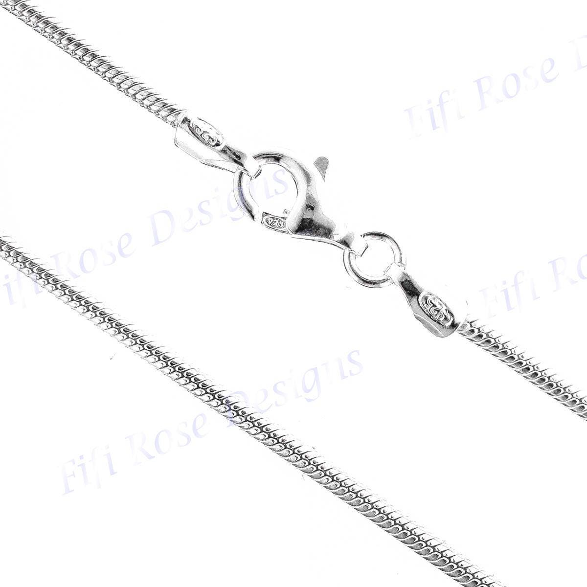 ONEFINITY Collana Con Ciondolo Serpente In Agata Muschiata Naturale E Argento 925 - Gioiello Ipoallergenico Con Catena 18+2 Pollici