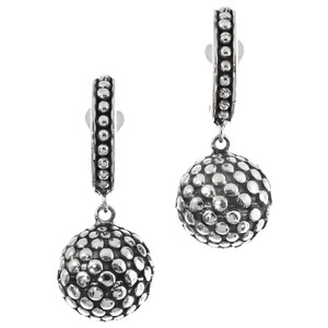 1 1/4" Handmade Granulated Ball 925 Sterling Silver Huggies Stud Earrings
