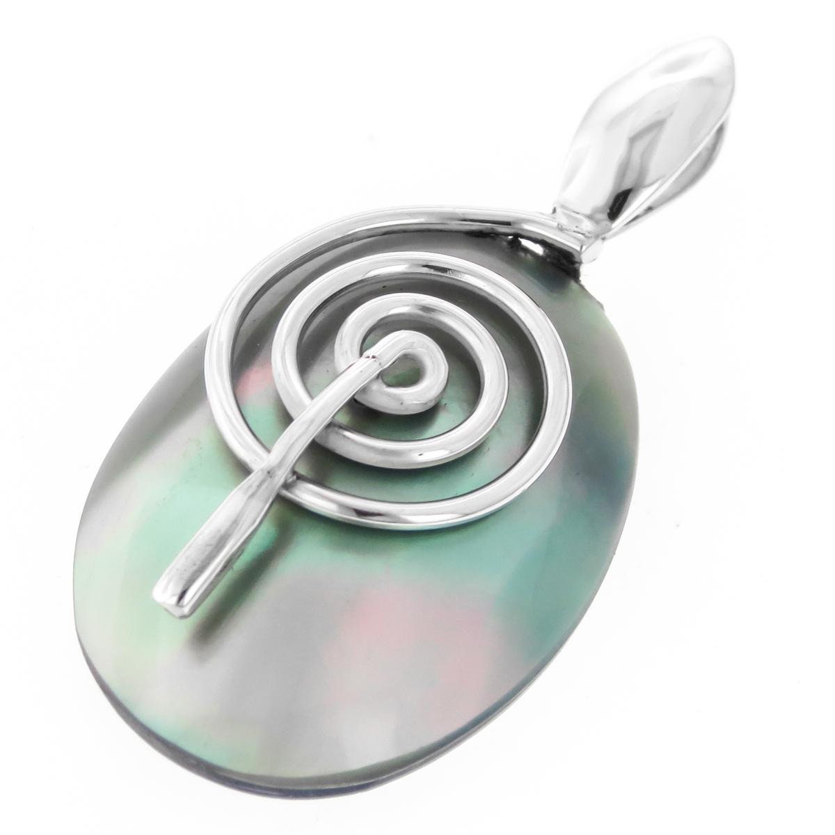 Details about   1 5/8" MOTHER OF PEARL SHELL 925 STERLING SILVER pendant 