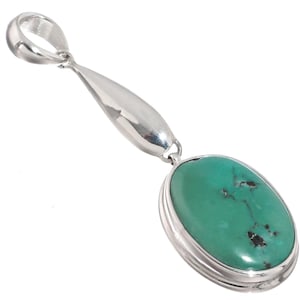 2 1/16&quot; Turquoise 925 Sterling Silver Pendant