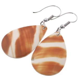 1 9/16&quot; Genuine Nautilus Shell Teardrop Fashion Earrings