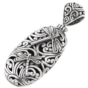 2 1/8&quot; Dragonfly Silverwork 925 Sterling Silver Pendant