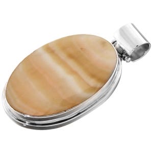2 1/4&quot; Mother Of Pearl Shell 925 Sterling Silver Pendant
