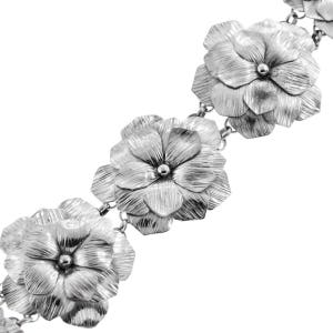 8&quot; Stunning Bali Handmade Design Flower 925 Sterling Silver Bracelet