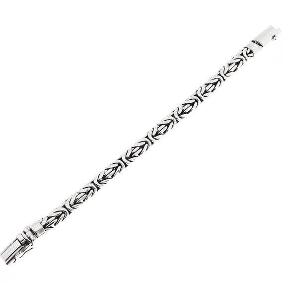 9 " Herren Geflochten Bali Handmade Solid Gliederkette Sterlingsilber 925