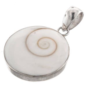 1 1/4&quot; Mystical Shiwa Eye Shell 925 Sterling Silver Pendant