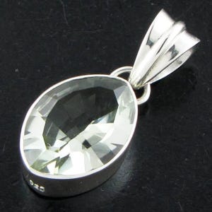 925 Sterling Silver Green Amethyst Sterling Pendant, 1 1/16&quot;