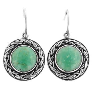 3/4 &quot;Elegante Echte Türkis 925 Sterling Silber Ohrringe