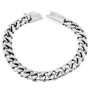 10mm Mens Cuban Curb Chain 925 Sterling Silver Bracelet Bali Handmade, 7-9.5&quot;