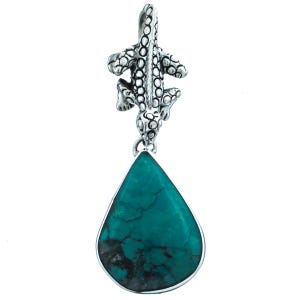 2 1/16&quot; Turquoise 925 Sterling Silver Pendant