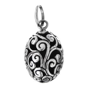 1&quot; Bali Ethnic Scrollwork Filigree 925 Sterling Silver Pendant