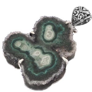 2 1/8&quot; Crystal Stalactite Druzy Drusy 925 Sterling Silver Pendant