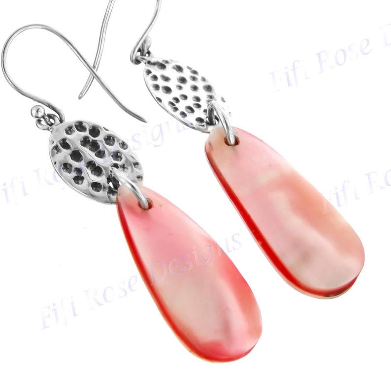 1 34 Pink Abalone Shell 925 Sterling Silver Earrings