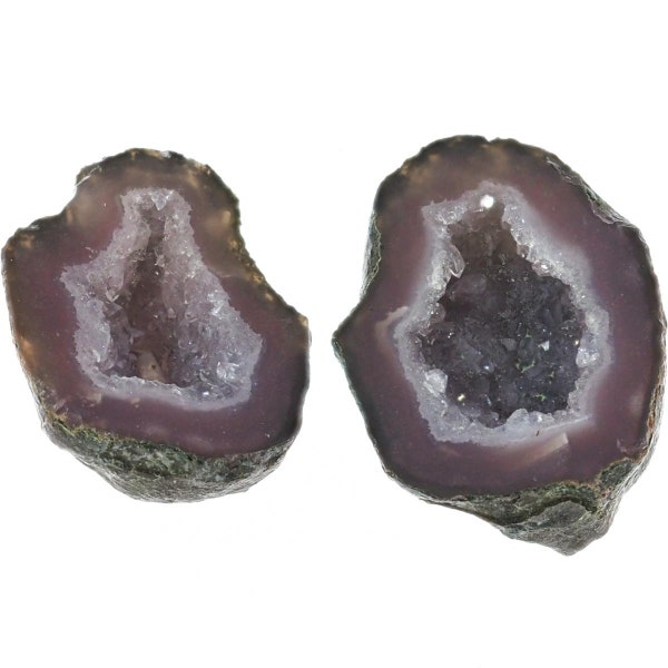 Loses Mexikanische Tabasco Geode Paar Druzy 14x11mm Cabochon, 1/2"