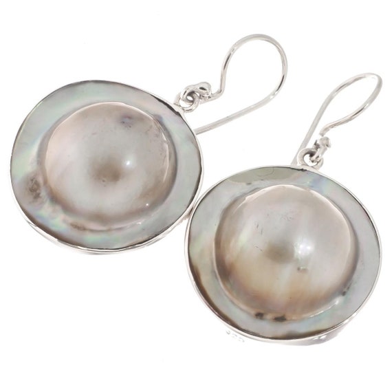 Mabe blister pearl earrings cheap