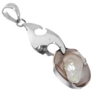 2&quot; Blister Pearl 925 Sterling Silver Pendant