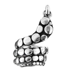 1 3/16&quot; Whimsical Bali Handmade Serpent Snake 925 Sterling Silver Pendant