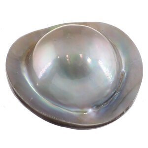 Mabe Blister Pearl In Mother Of Pearl Shell Undrilled Bead Cabochon Pearl, 7/8"