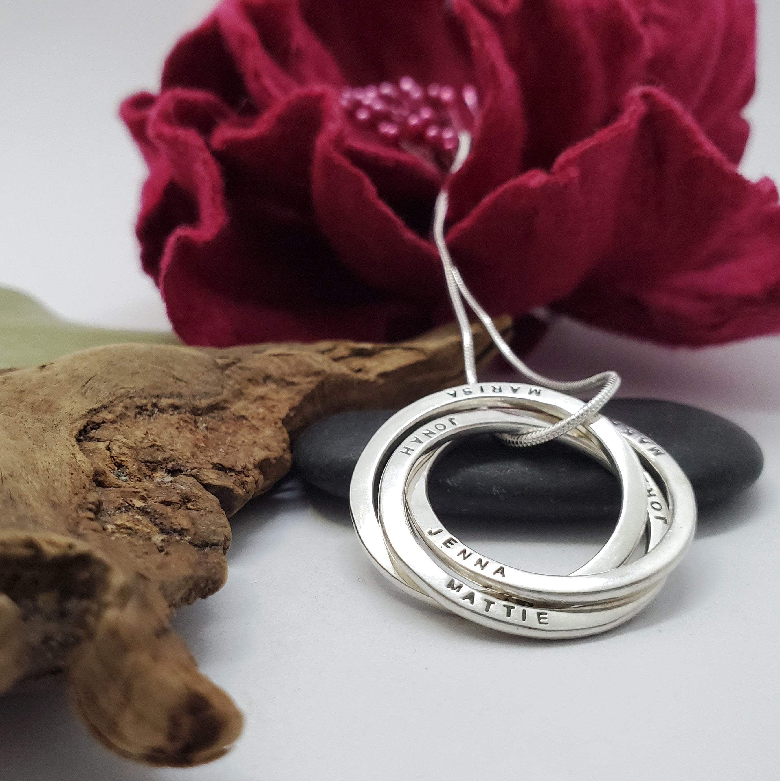 Personalized Triple Ring Necklace