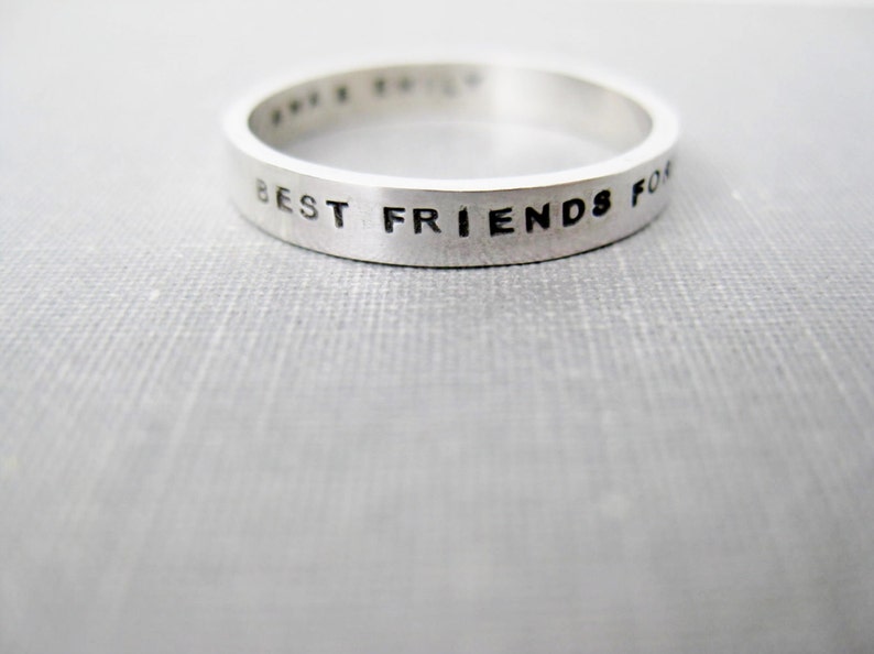 Quote Idea Personalized Ring Best Friends Ring BFF Ring | Etsy