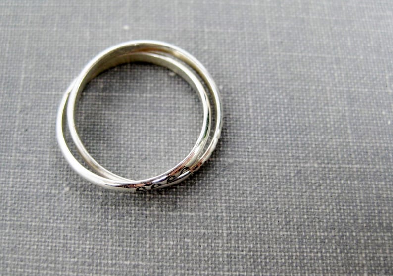 Tiny Double Interlocking Personalized Ring Mother's Etsy