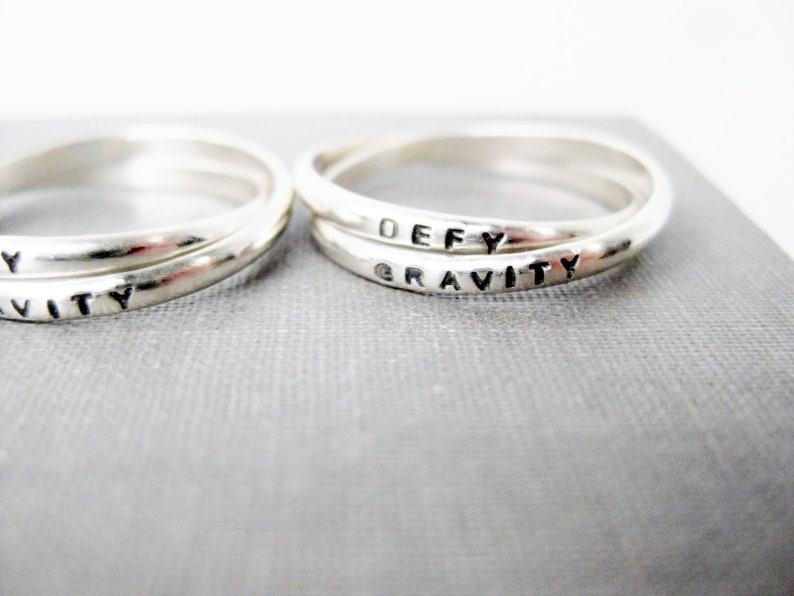 Tiny Double Interlocking Personalized Ring Mother's Etsy