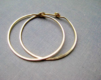 Large 14K Gold Filled Hoop Earrings - Delicate Gold Hoop Earrings for Women