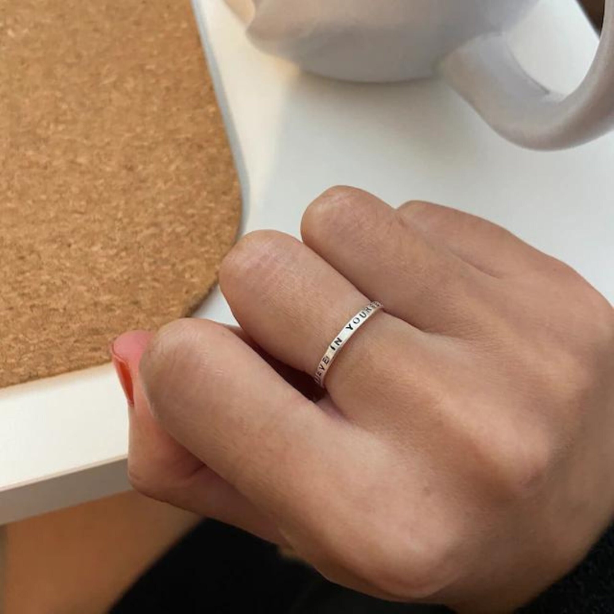 Fuck You Ring , Fuck You Ring For Women Men , Fuck Ring Black Engraving...