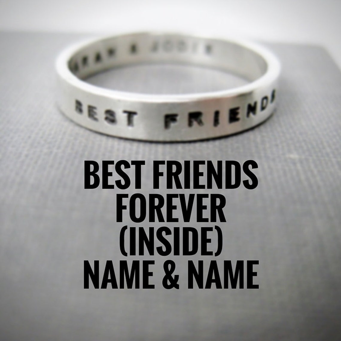 Quote Idea Personalized Ring Best Friends Ring BFF Ring Etsy