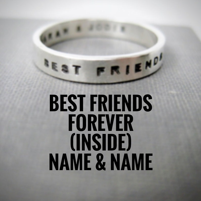 Quote Idea Personalized Ring Best Friends Ring BFF Ring | Etsy