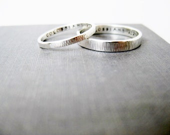 Bagues de couple personnalisées - 2mm et 3mm - Bagues de célébration, Fiançailles, Bagues de mariage, Bagues d’amour, Bagues de promesse