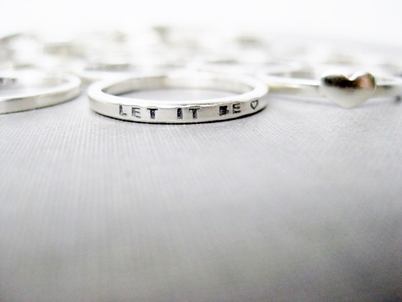 Unisex Sterling Personalized Stacking Ring Personalized Ring Jewelry Thick Personalized Custom Ring for Your Words, Dates, Quotes image 8